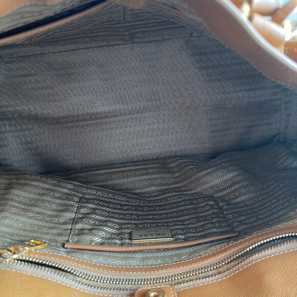Prada Saffiano Lux Large Galliera Bag in Camel - Preowned - Picture 5 of 12
